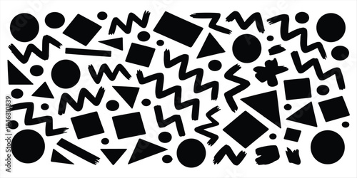 Wallpaper Mural Abstract black and white shapes Torontodigital.ca