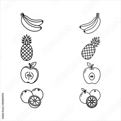 A Vibrant Organic Fruits Icon Symbol, Showcasing Healthy Eating and Natural Nutrition in a Flat Design Minimalist Vector for Diet Wellness Success Produce Vegan Fresh Harvest.