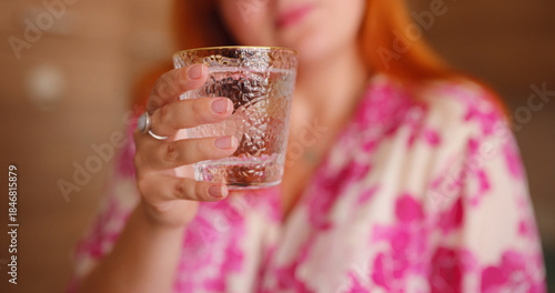 Drinking fresh water morning routine