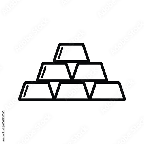 A stack of gold bars in a pyramid shape