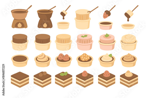 Dessert making with chocolate, fruits, and pastries at a kitchen table during a morning session