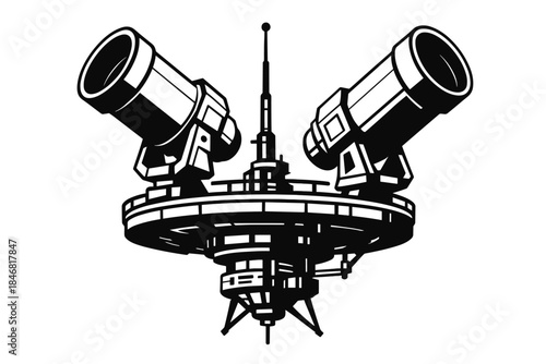 Telescope structure with dual lenses and central base for astronomical observations