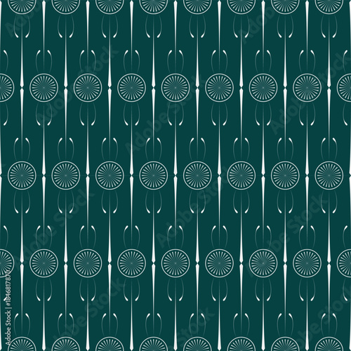 seamless botanical pattern of painted oriental motifs 