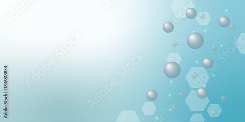 Structure molecule, atom, neurons. Science concept for your design. Connected lines with dots. Medical, technology, chemistry, science background. 