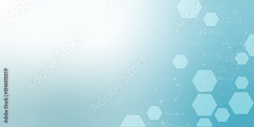 Scientific concept for your design. Connected lines with dots. Medical, technology, chemistry, science background.