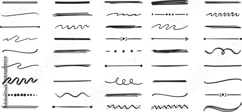 Underline vector set with decorative swirls and flourishes. Elegant ornament collection including calligraphic dividers, swooshes and curved elements for invitations, frames, logos and vintage design 