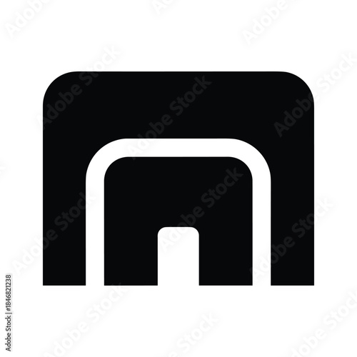 Simple black and white archway logo design