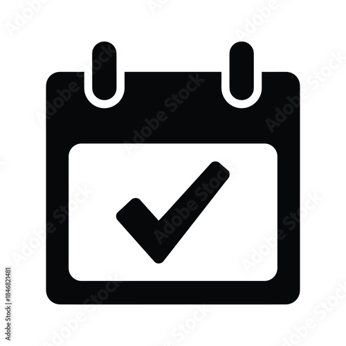 Calendar icon with checkmark indicating event confirmation