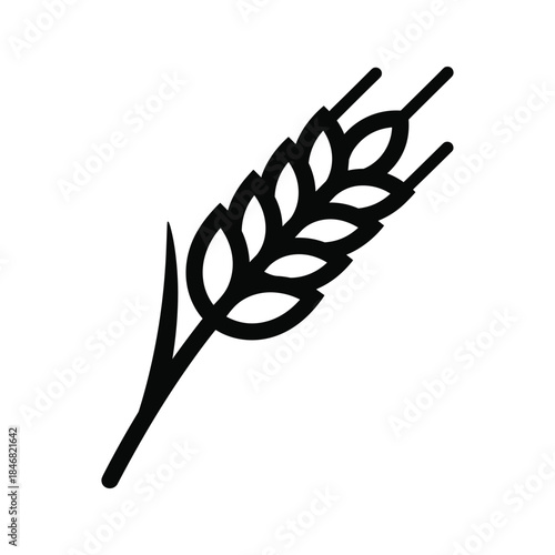 Simple wheat icon on white background