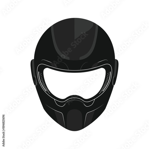 Black motorcycle helmet with visor