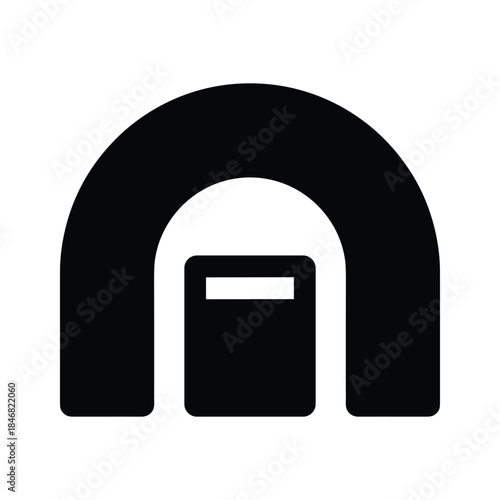 Simple black archway icon on white background