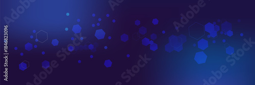 Abstract Digital Blue Hexagons Business or Science Background. Medical Research or Tech Innovation Online Webinar Presentation Event. Conference or Forum