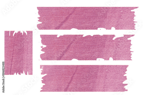 Textured Pink Paper Tape On White Background