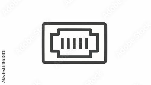 Ethernet port icon representing network connection and data transfer technology