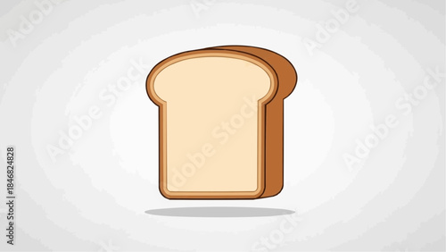 Illustration of a slice of bread viewed from the front showcasing food texture and design