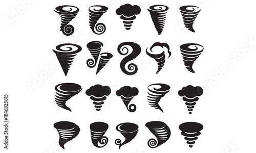 Abstract Spiral, Swirl, and Tornado Vector Collection – Modern Circular and Vortex Design Elements