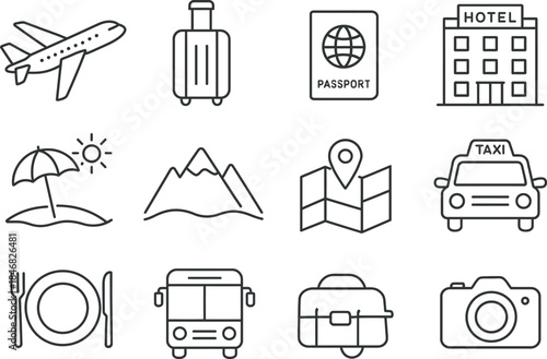 Travel & Tourism Essentials Icons Set