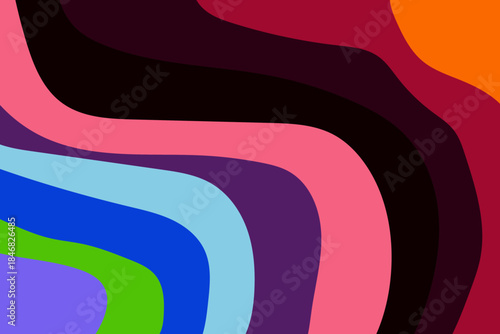 Abstract Color Block Background with Orange Circle and Organic Shapes