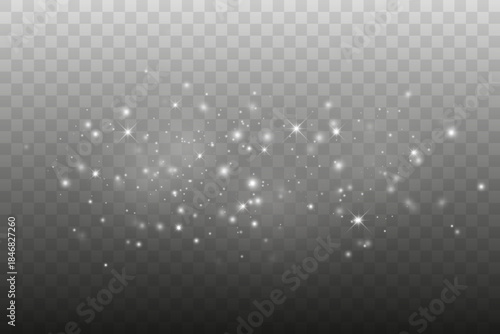 Abstract White Light Glitter and Shimmering Particles Effect, Vector