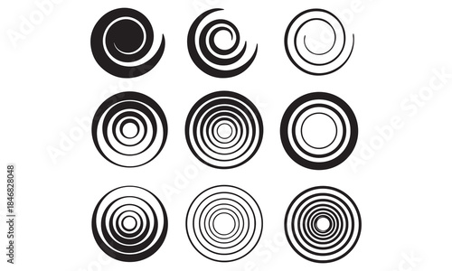 Abstract Spiral, Swirl, and Tornado Vector Collection – Modern Circular and Vortex Design Elements