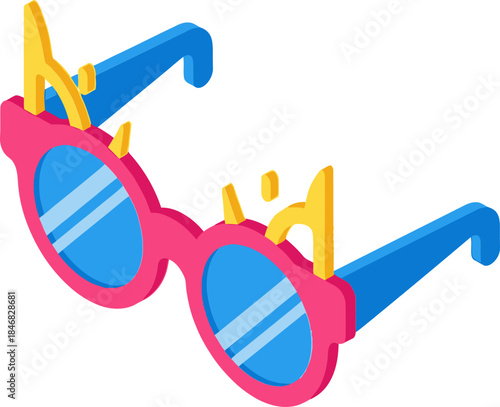 Vibrant Sunglasses with Confetti and Celebration Elements