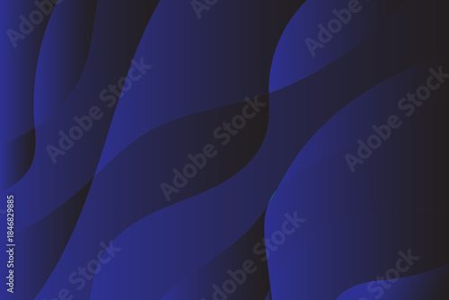 Abstract dark blue paper cut wave background