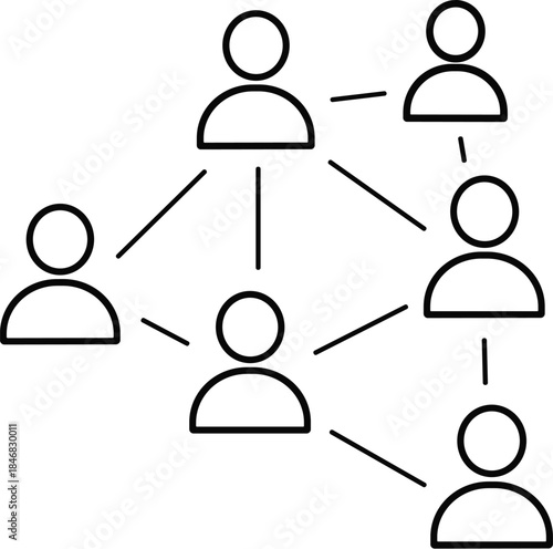 Network of People Silhouettes Connected by Lines connection communication 1