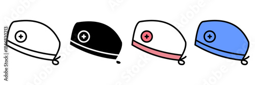 medical and health care Icon Set Multiple Style Collection. Stethoscope, Heartbeat, Pill, Ambulance, Syringe, Thermometer, Bandage, Microscope, DNA, Hospital Bed, Doctor Hat, Nurse, Dental Mirror, Bra