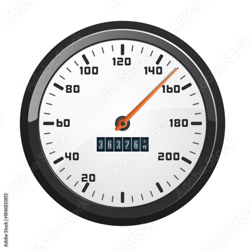 Car Dashboard. Car Panel Display. Car Speedometer Dashboard. Tachometer or Odometer Display. Vector Illustration