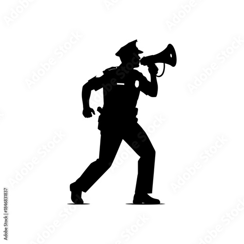 Firefighter Running with Axe Silhouette – Emergency Rescue Action Vector