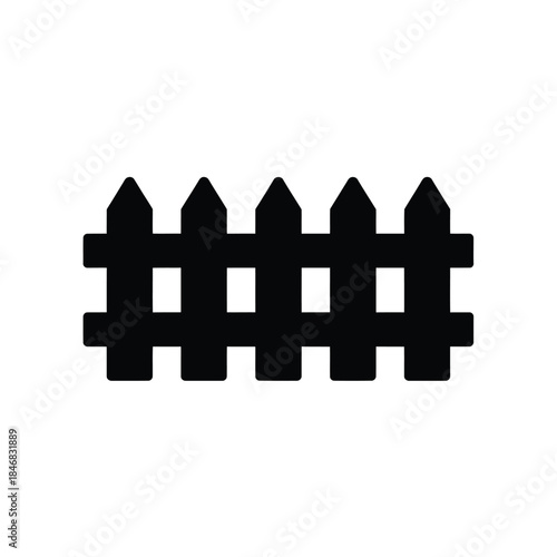 Simple black and white illustration of a picket fence design element