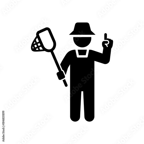 Police Officer Silhouette with Stop Sign – Law Enforcement Control Vector