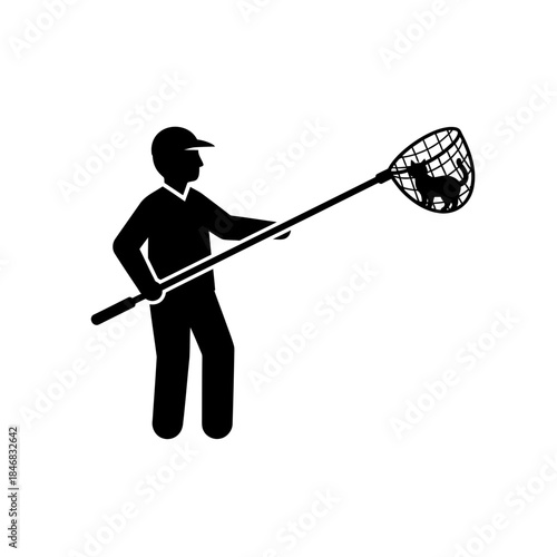 Police Officer Silhouette with Stop Sign – Law Enforcement Control Vector