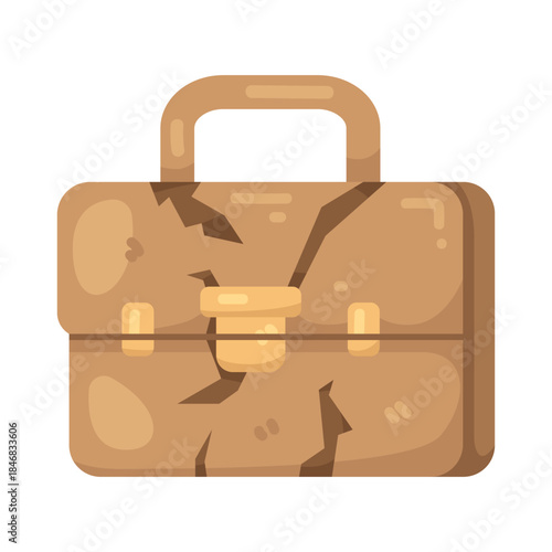 Illustration of Damaged Briefcase