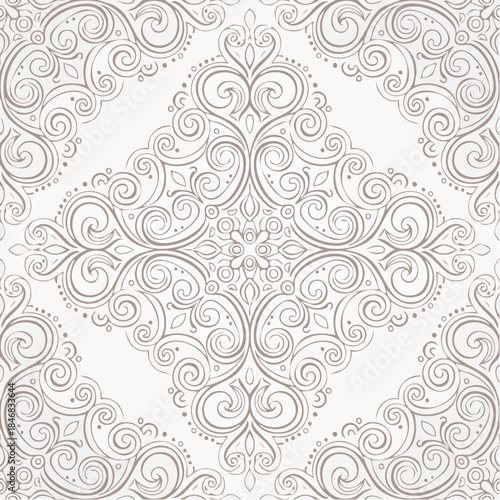 Vintage seamless pattern with curls