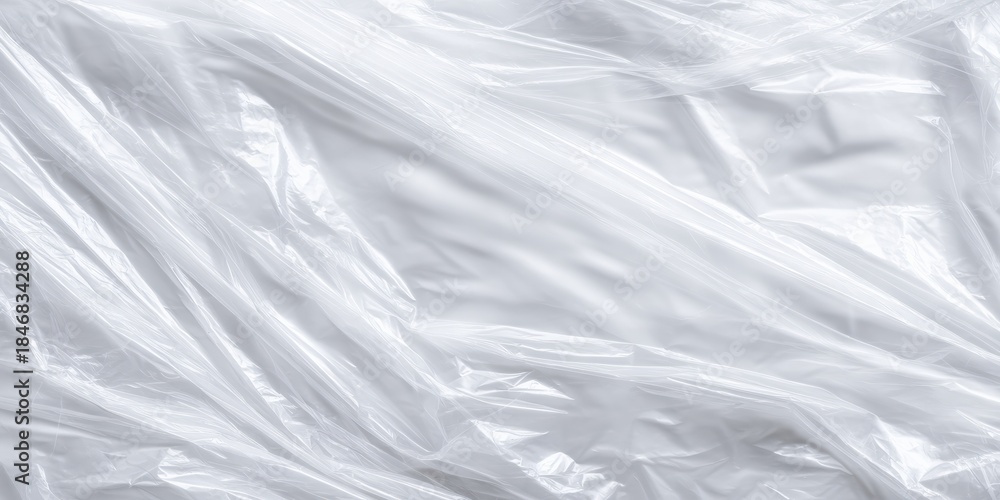 Obraz premium Crinkled clear plastic texture with light reflections