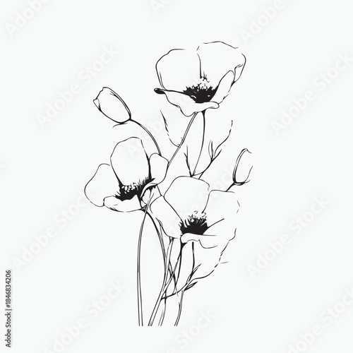 black and white flower