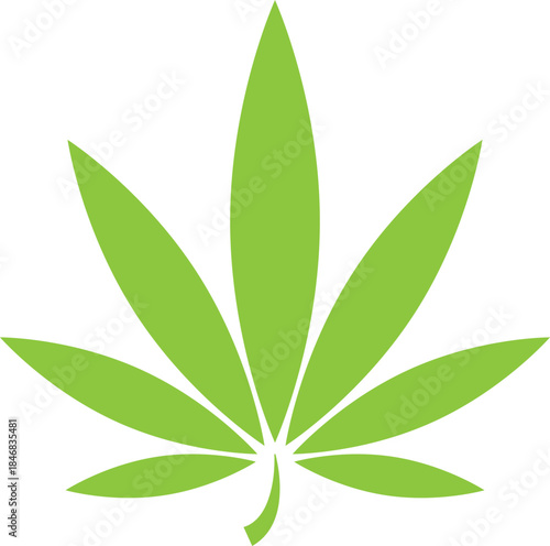 Light green cannabis leaf icon for labels
