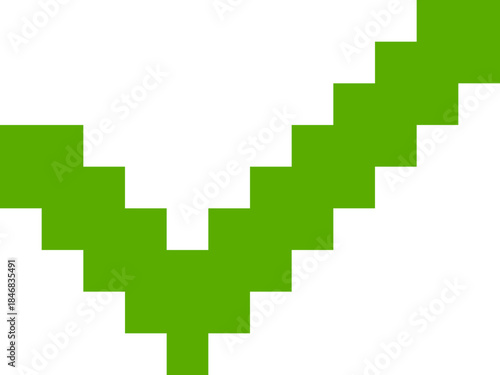 Green pixelated checkmark icon in retro style