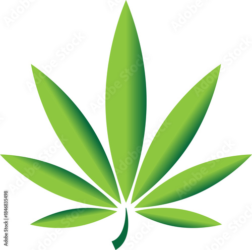 Flat green marijuana leaf vector symbol