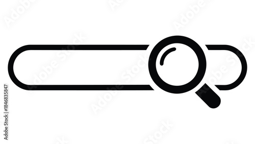 search bar with magnifying glass icon representing online search, browsing, discovery, web navigation and user interface concept