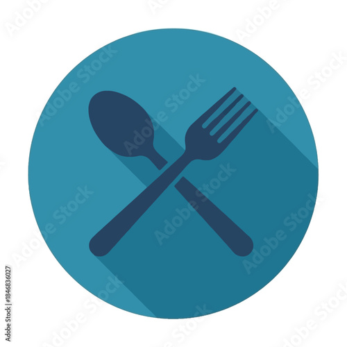 Set of fork, spoon, and knife kitchen utensils for dinner restaurant icon illustration