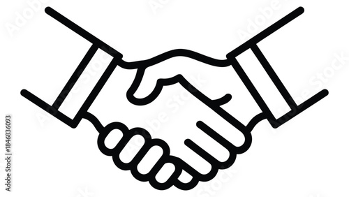 handshake agreement icon representing business partnership, trust, cooperation, deal making and professional collaboration concept