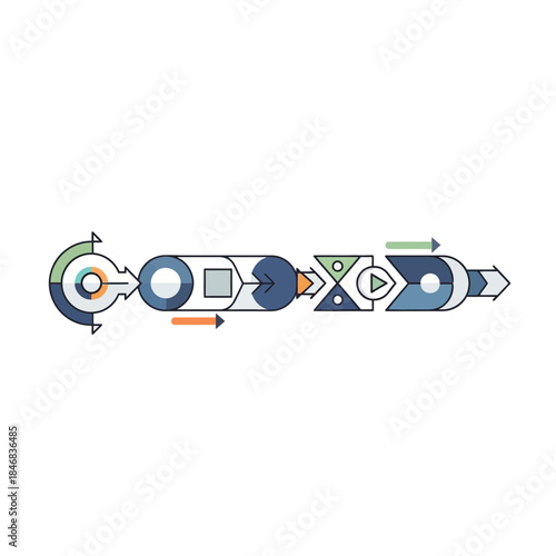 Data Visualization Design: A streamlined data visualization in a modern design, with shapes, arrows, and an intuitive layout. This image represents the clarity and flow of information.