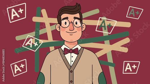 Student with excellent grades and A+ scores.