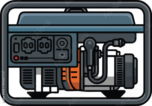 portable power generator, electrical engine for electricity supply during outages, emergency backup power source for home