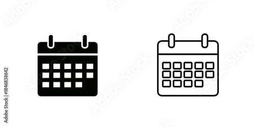 Calendar set icon isolated on white background.