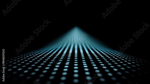 Wallpaper Mural Abstract light beam with dots creating a perspective effect against a dark background, showcasing depth and motion in digital art design Torontodigital.ca