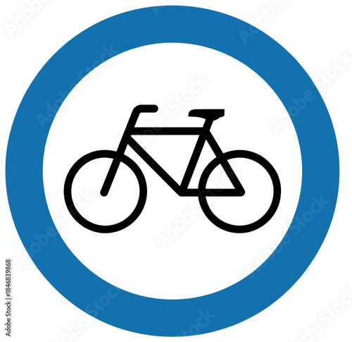 Mandatory Bicycle Lane or Cycle Path Regulatory Sign Vector