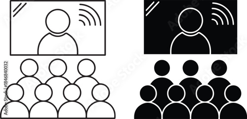 human head, group of people, conference, meeting, presentation, videoconference, remote work, online collaboration,